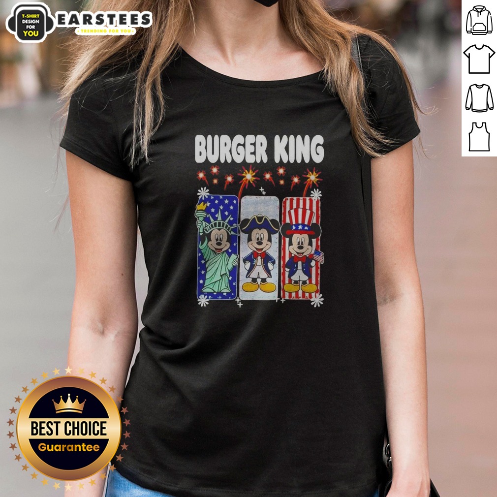 Burger King Mickey Mouse USA Patriotic Disney Characters Shirt - Image 3