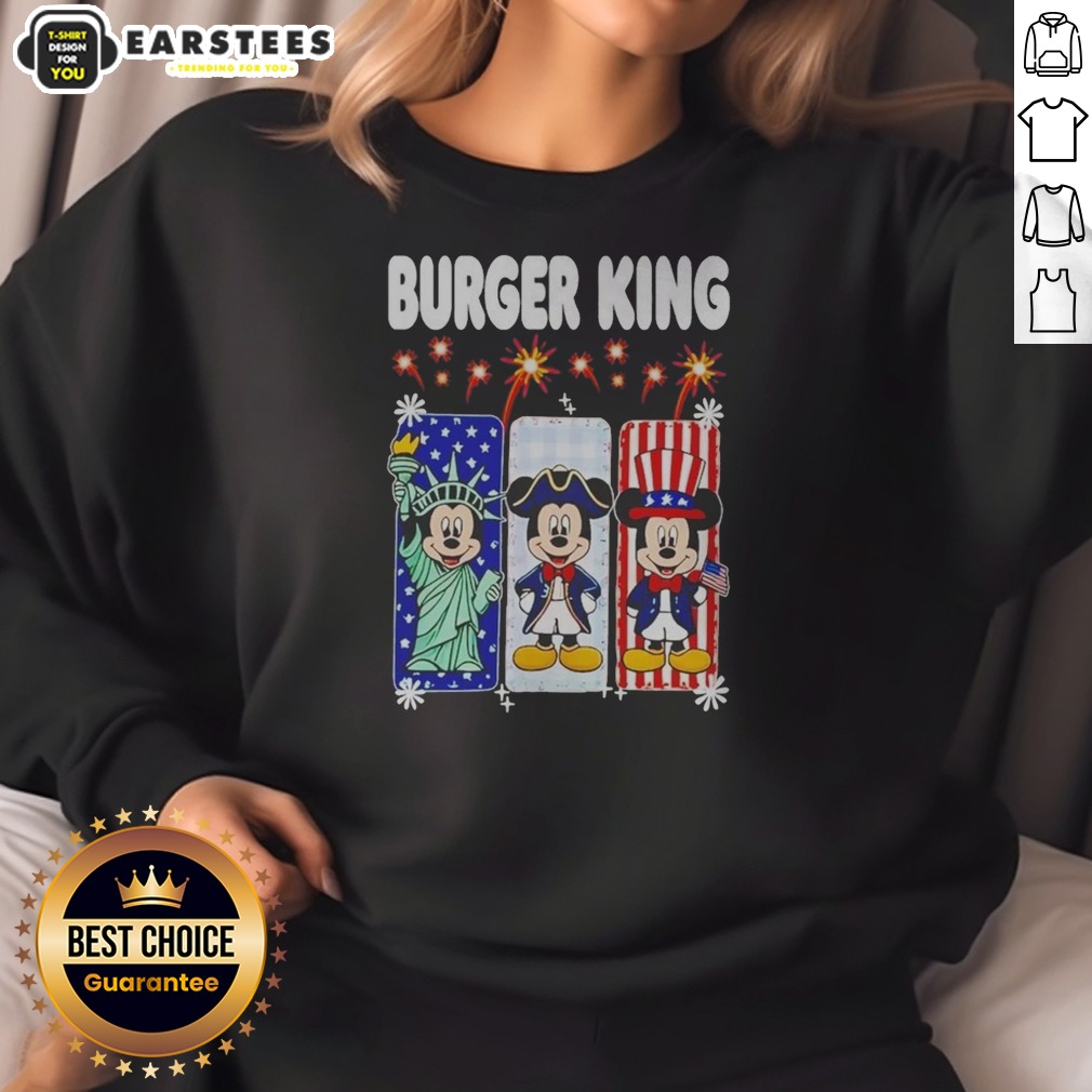 Burger King Mickey Mouse USA Patriotic Disney Characters Shirt - Image 4