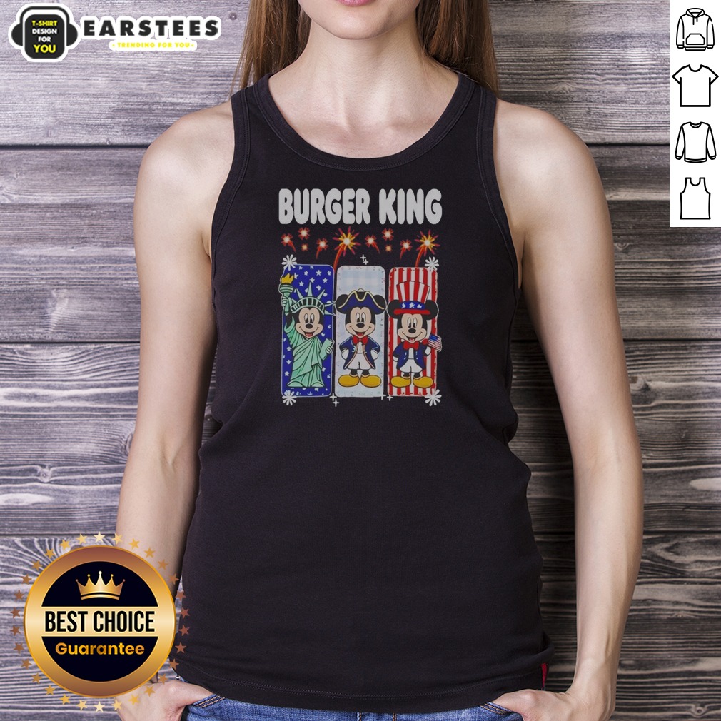 Burger King Mickey Mouse USA Patriotic Disney Characters Shirt - Image 5