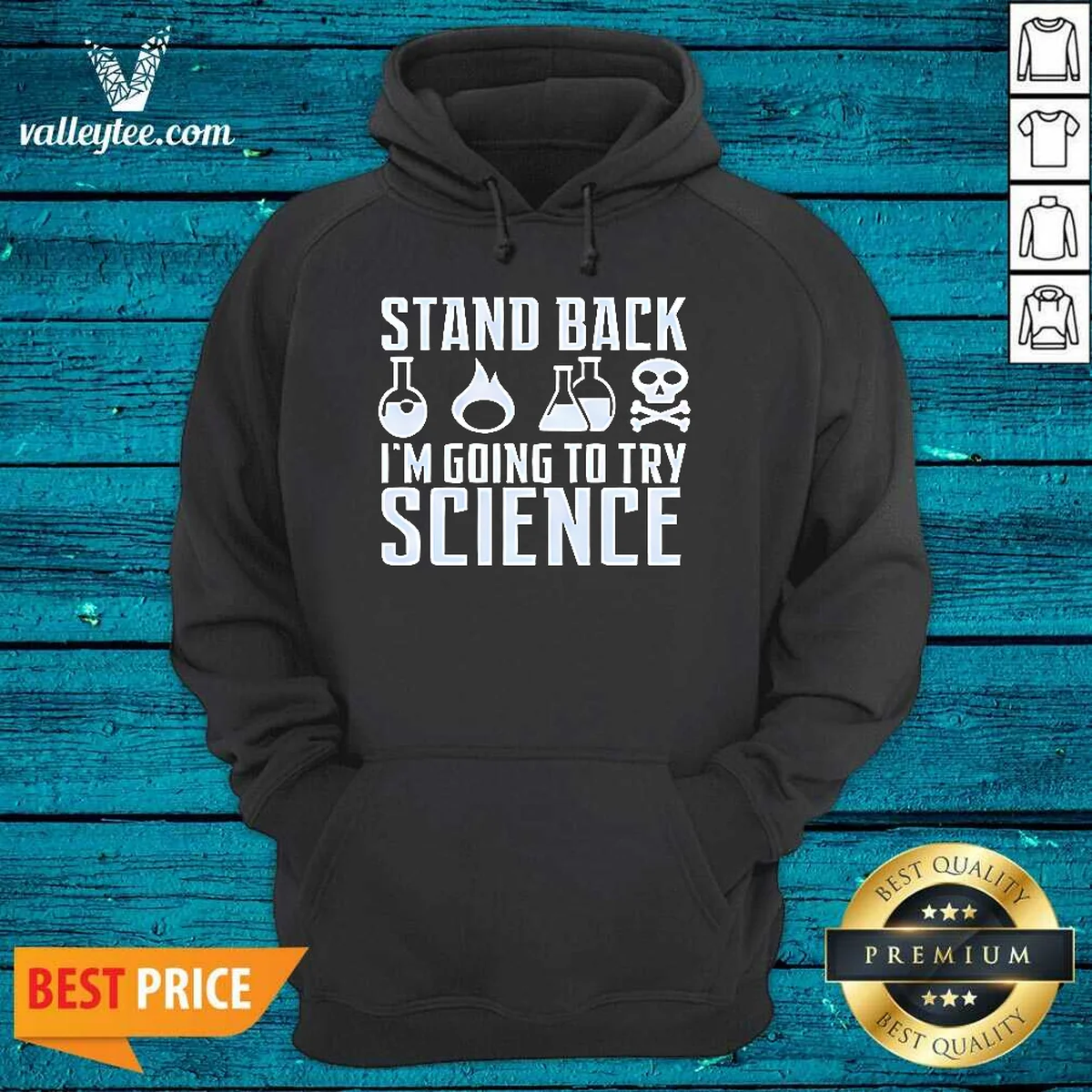 Official Stand Back I Am Going To Try Science Chemistry Beaker Fire Skull Crossbones Shirt - Image 2