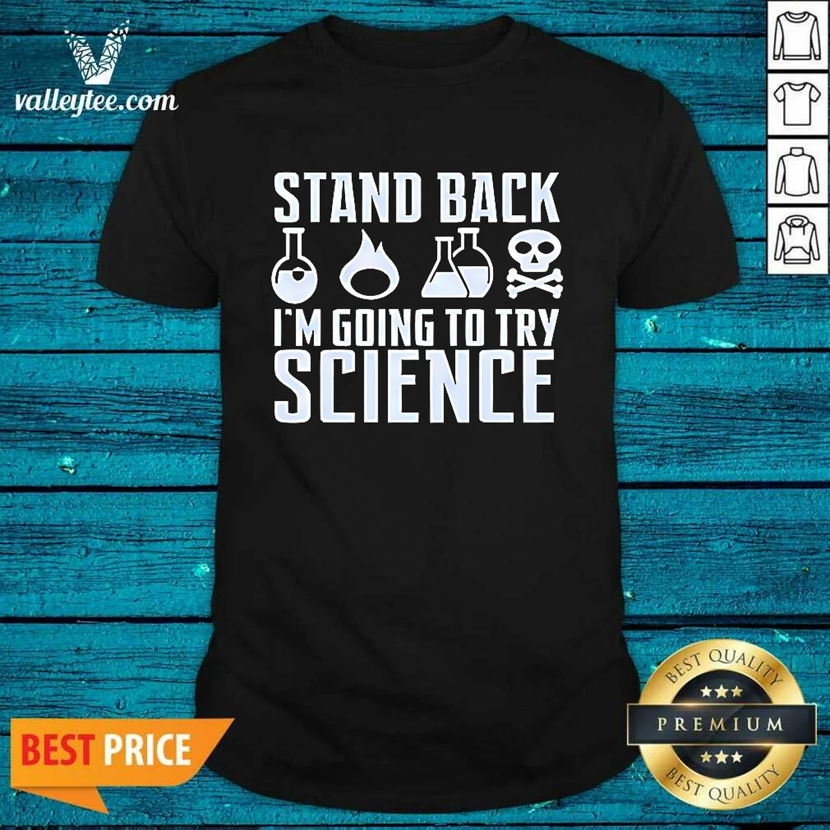 Official Stand Back I Am Going To Try Science Chemistry Beaker Fire Skull Crossbones Shirt