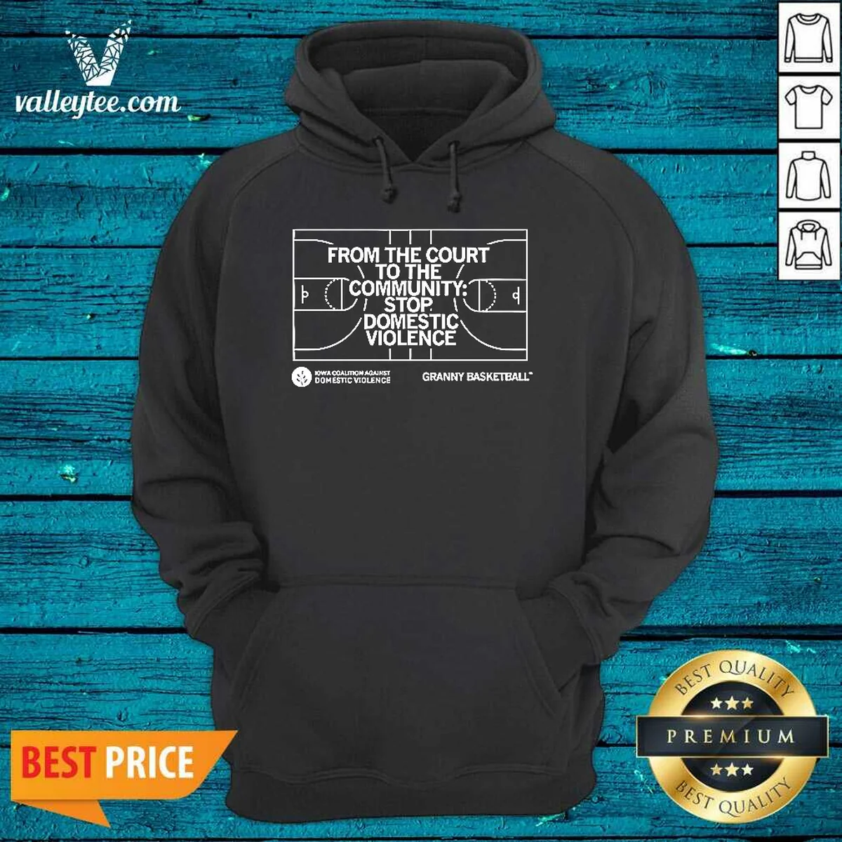 Original From The Court To The Community Stop Domestic Violence Granny Basketball Shirt - Image 2