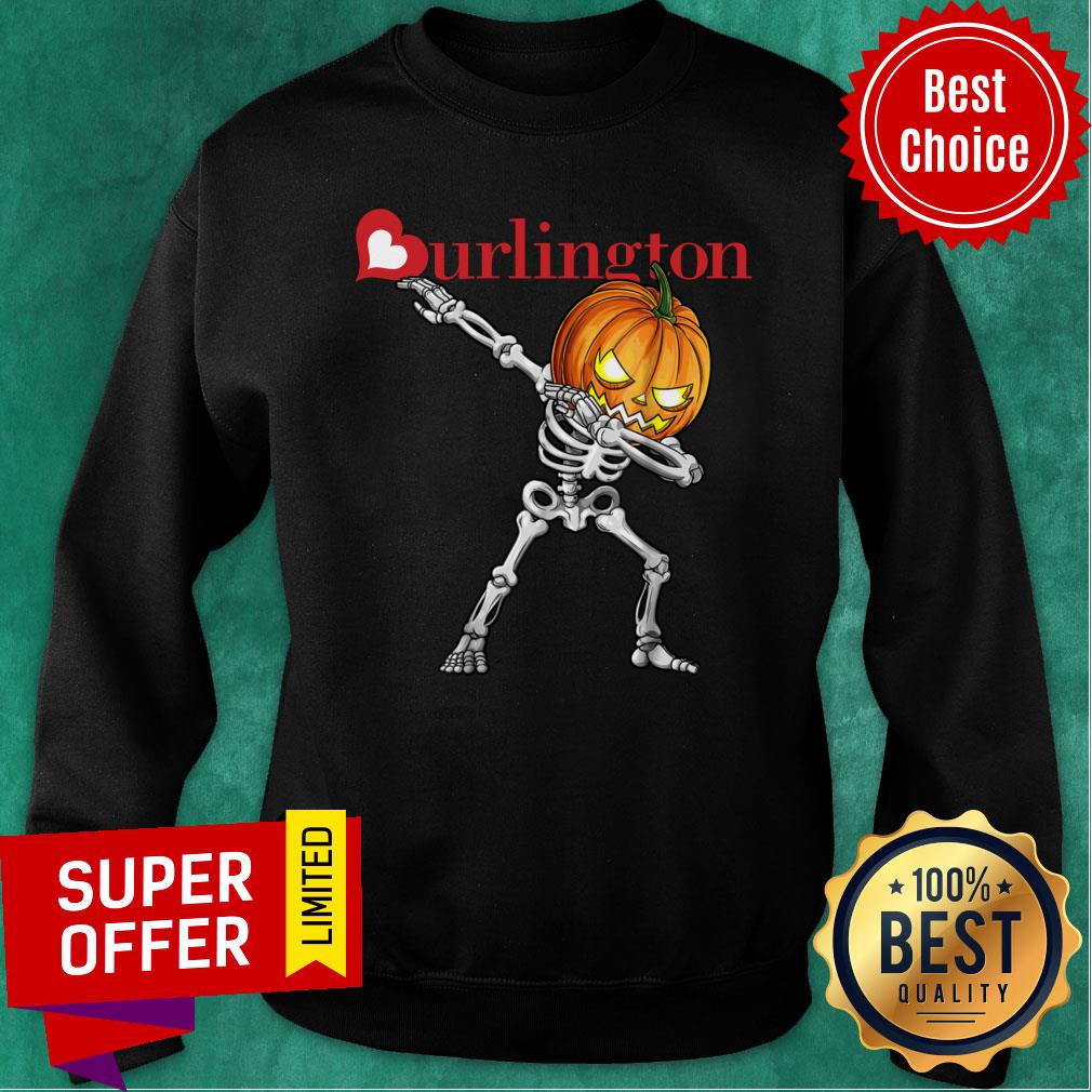 Skeleton Dabbing Halloween Pumpkin Burlington Shirt - Image 4