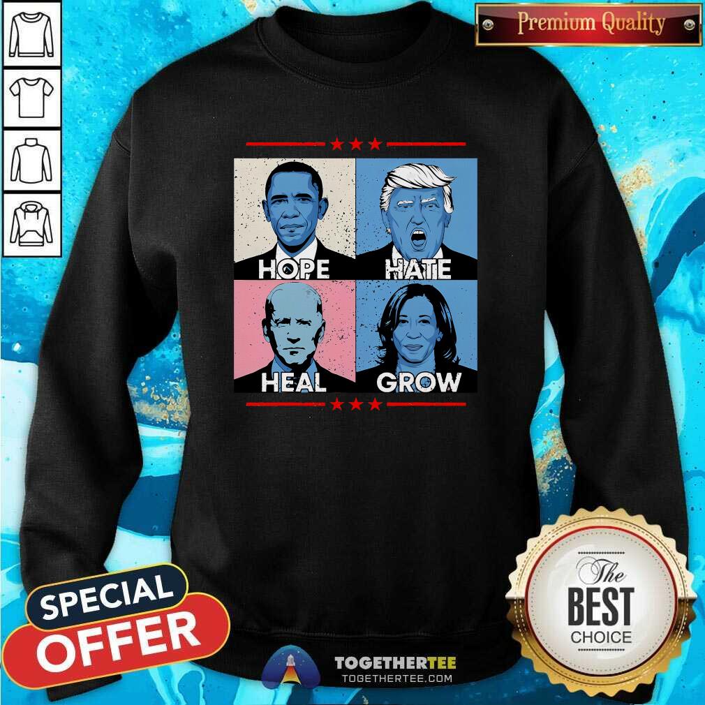 Original Hope Hate Heal Grow Political Leaders T-Shirt - Image 4