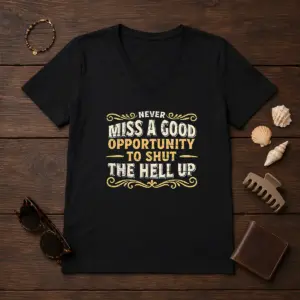 Alternative view of Hot Never Miss A Good Opportunity To Shut The Hell Up Shirt