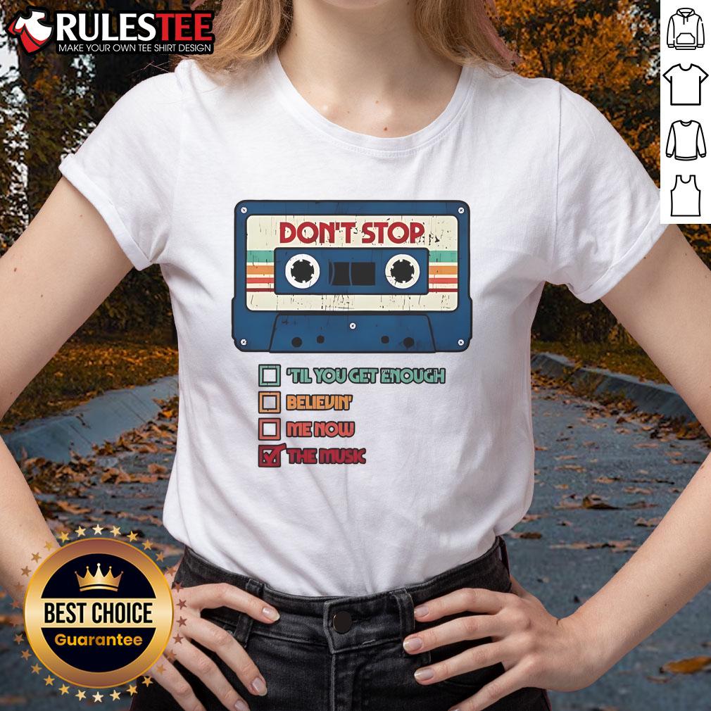 Official Don't Stop The Music Cassette Tape Retro Vintage T-Shirt - Image 3