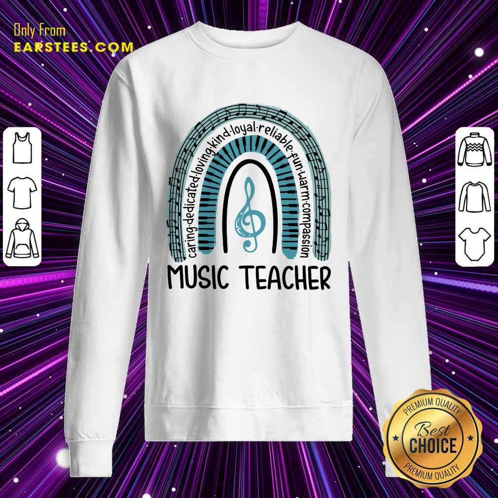 Happy Music Teacher Rainbow Caring Shirt - Image 3