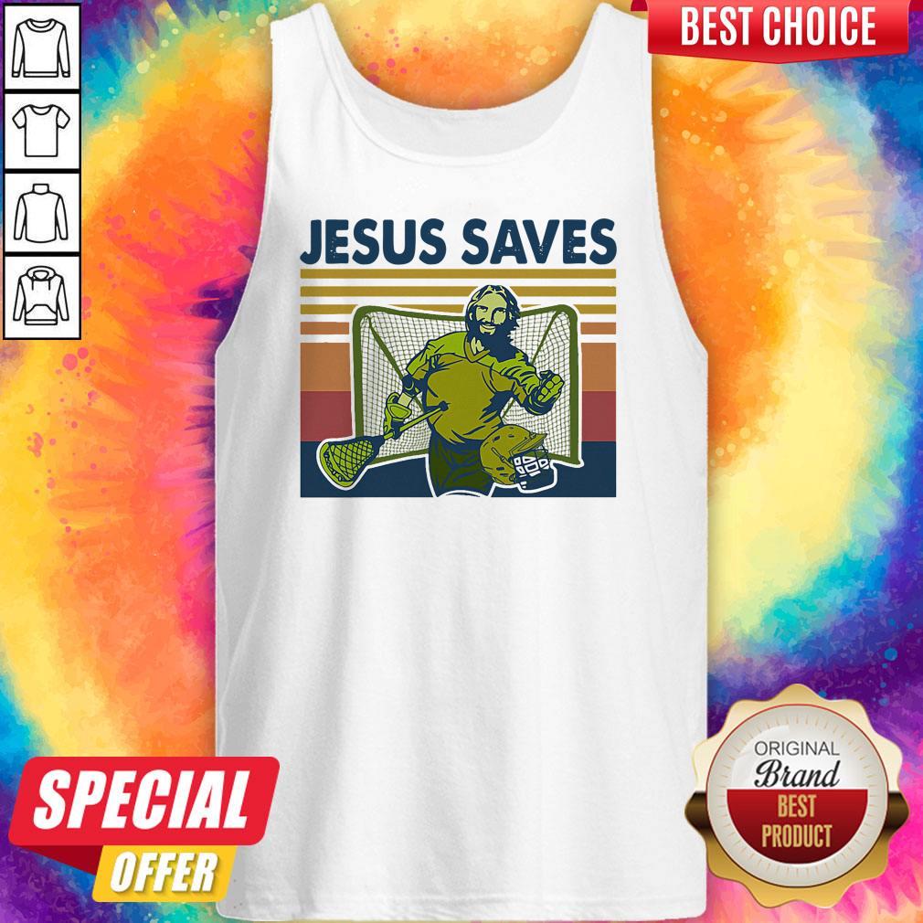Original Lacrosse Jesus Saves Vintage Retro Shirt - Image 4