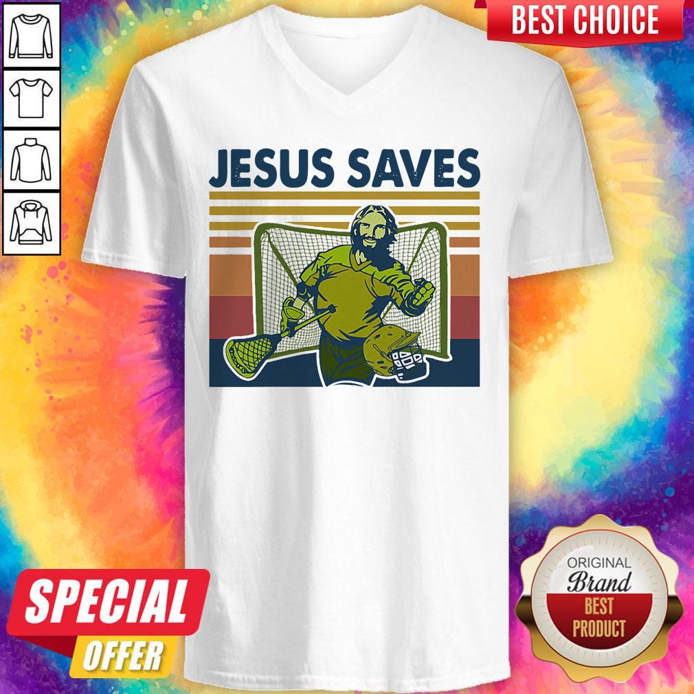 Original Lacrosse Jesus Saves Vintage Retro Shirt - Image 3