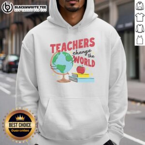 Alternative view of Awesome Teachers Change The World White & Red Ringer T-Shirt