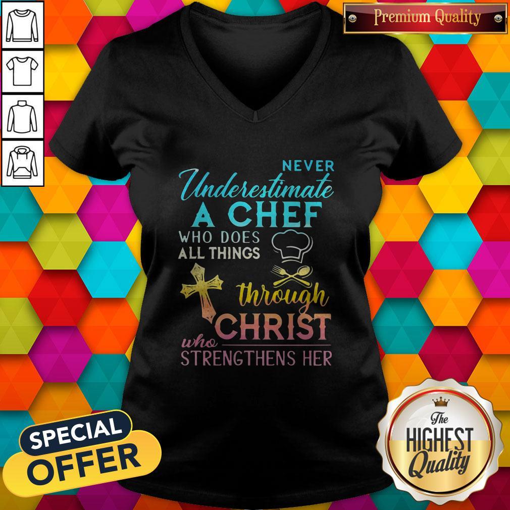Never Underestimate A Chef Who Does All Things Through Christ Shirt - Image 3