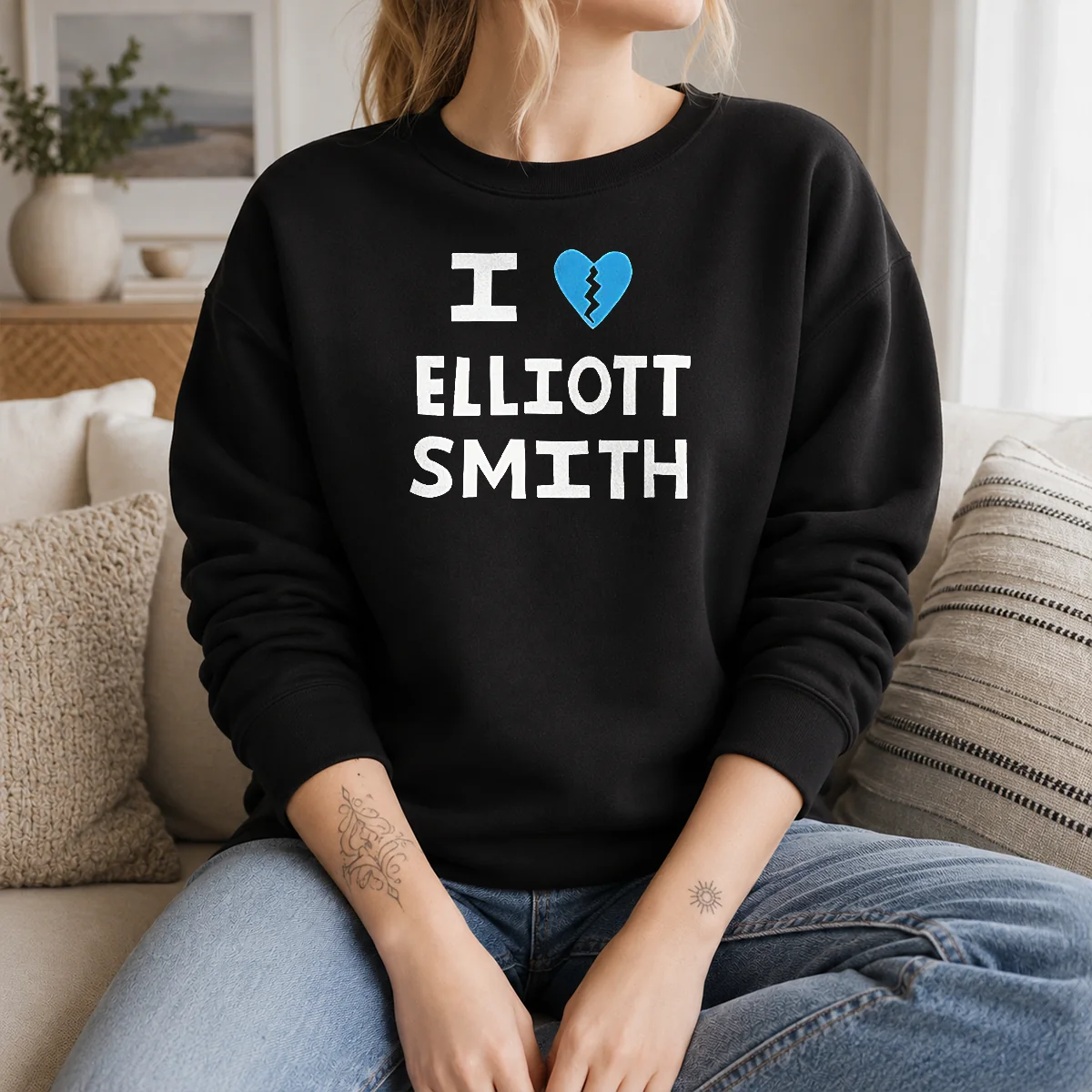 Funny I Heart Elliott Smith Indie Rock Singer Songwriter Shirt - Image 6