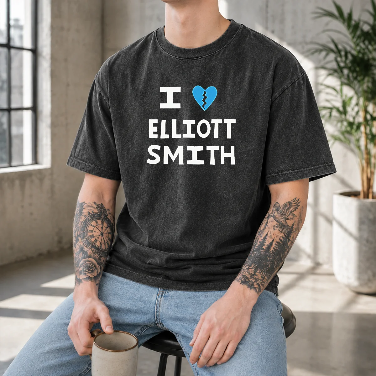 Funny I Heart Elliott Smith Indie Rock Singer Songwriter Shirt - Image 9