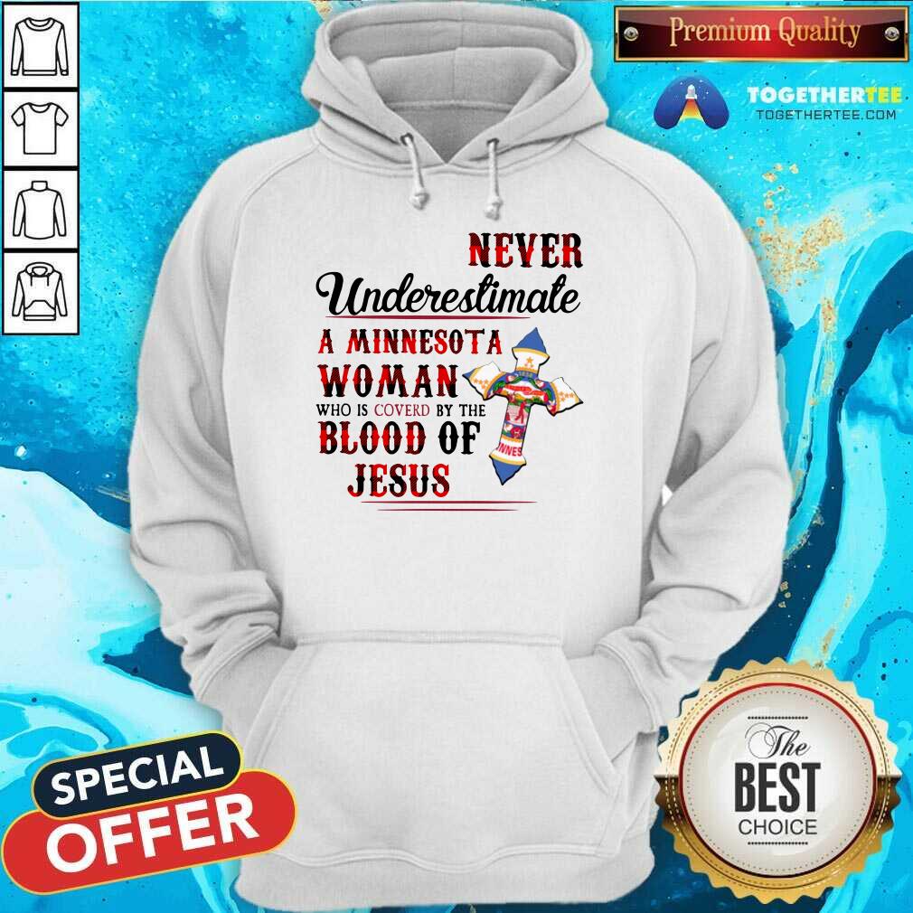 Never Underestimate A Minnesota Woman Blood Of Jesus Shirt - Image 5