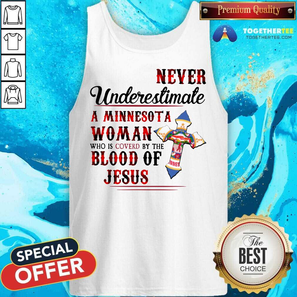 Never Underestimate A Minnesota Woman Blood Of Jesus Shirt - Image 4