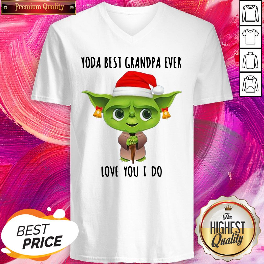 Pro Christmas Santa Baby Yoda Best Grandpa Ever Love You I Do Shirt - Image 2
