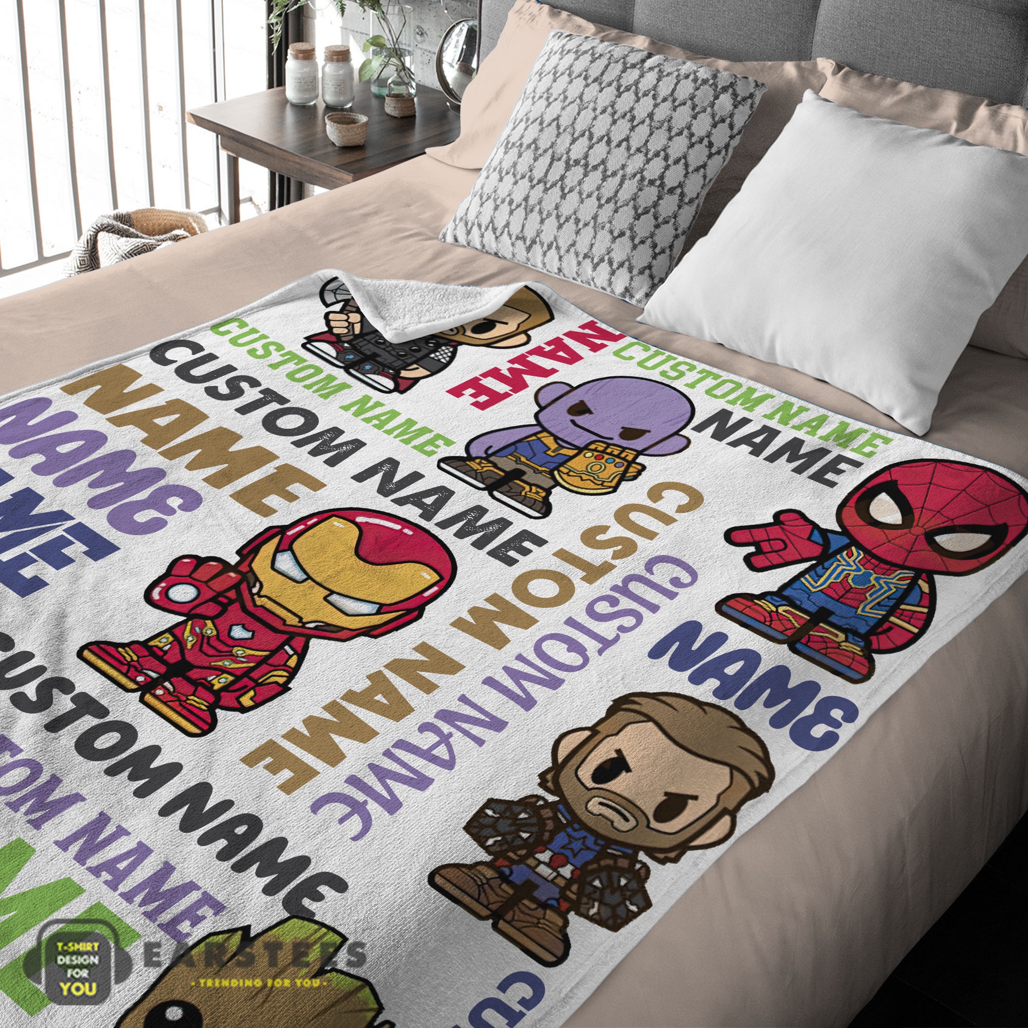Good Personalized Marvel Superheroes And Thanos Blanket Fleece Customized Blanket - Image 2