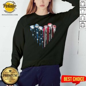 Alternative view of Glass And Baseball Heat 4th Of July Shirt