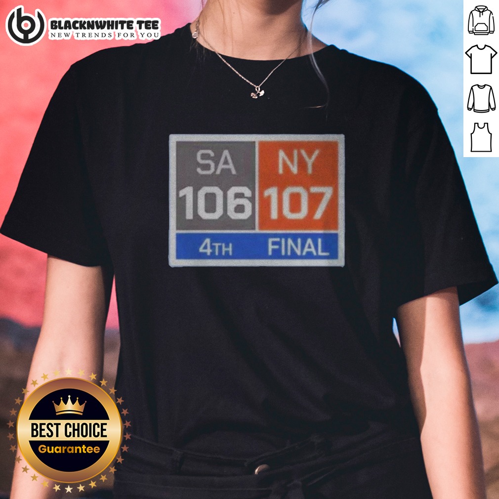 Official New York Knicks Comeback San Antonio Spurs 107 NY 106 Shirt - Image 3