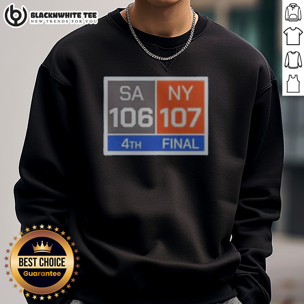 Official New York Knicks Comeback San Antonio Spurs 107 NY 106 Shirt - Image 4