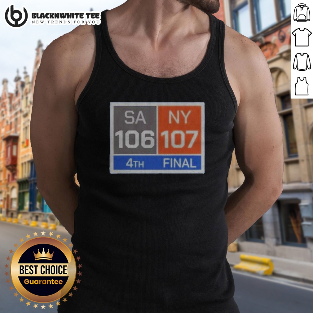 Official New York Knicks Comeback San Antonio Spurs 107 NY 106 Shirt - Image 5