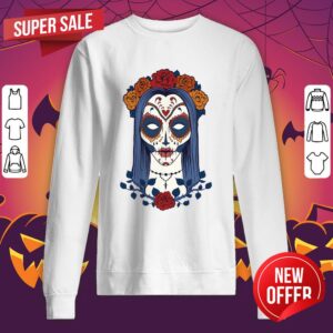 Alternative view of Sugar Skull Lady Woman Day Of The Dead Día De Los Muertos Shirt