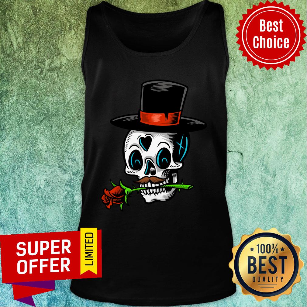 The Man With Rose Sugar Skull Dia De Muertos Day Of Dead Shirt - Image 4