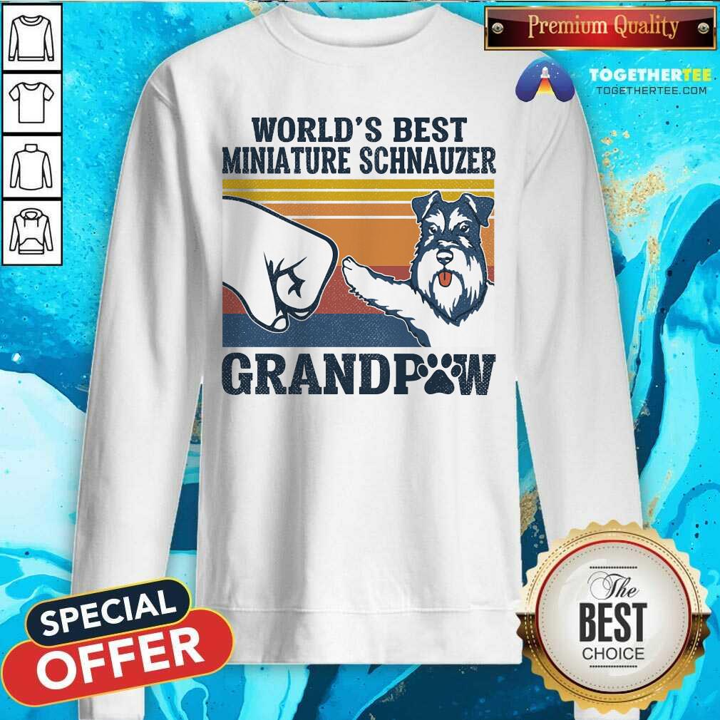 Worlds Best Miniature Schnauzer Grandpaw Vintage Shirt - Image 2