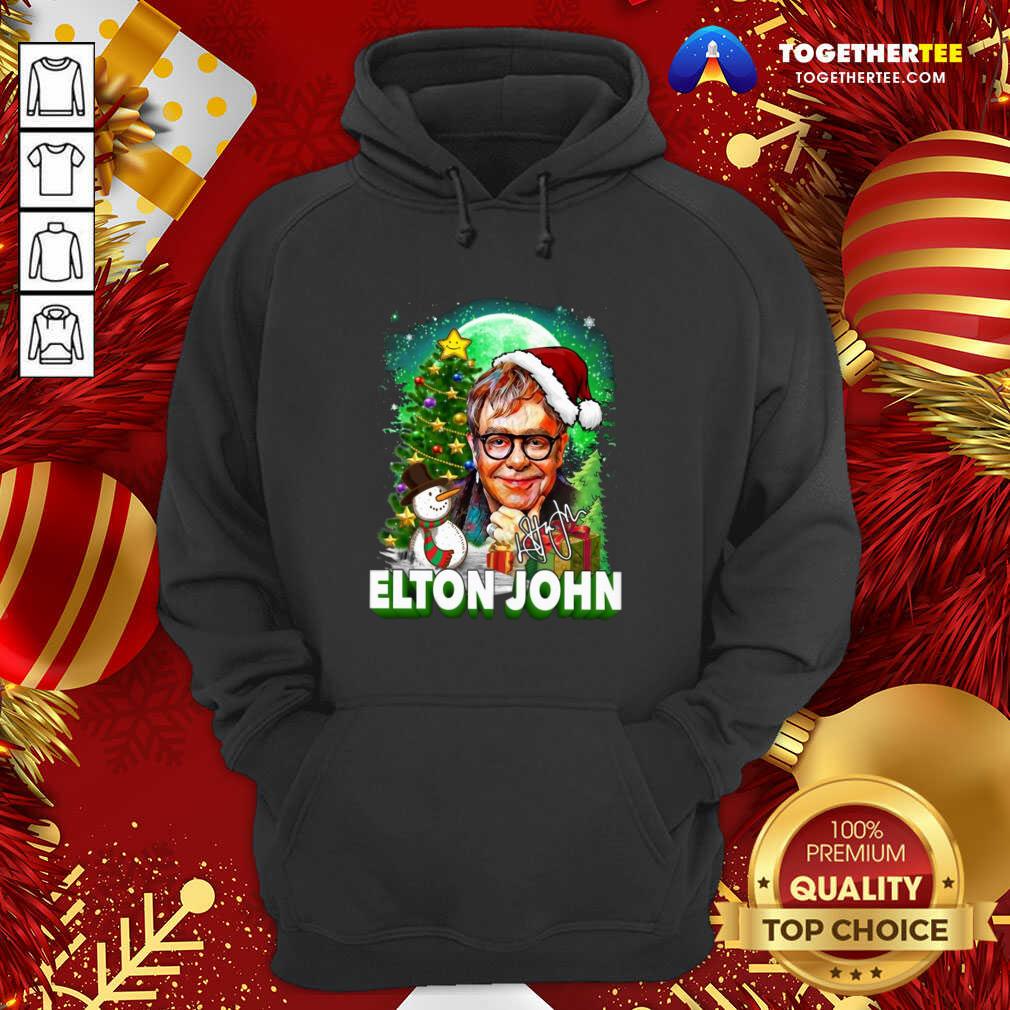Great Elton John Santa Snowman Merry Christmas Signature Shirt - Image 5