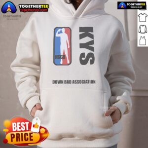 Alternative view of Official HSGD KYS Down Bad Association Logo Parody T-Shirt