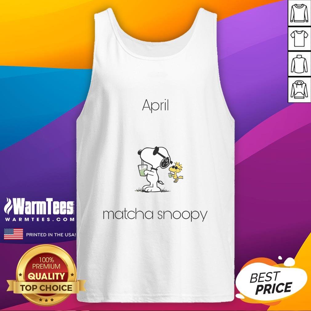 Cute April Matcha Snoopy Woodstock T-Shirt - Image 4