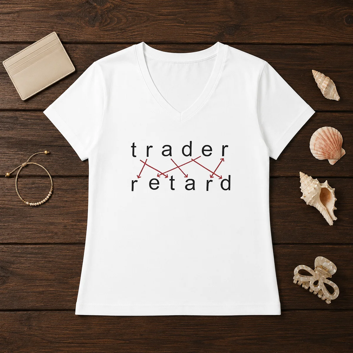 Good Trader Retard Wordplay Stock Market Trading Shirt - Image 2