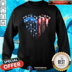 Alternative view of Sewing Watercolor Heart American Flag 4th Of July Shirt