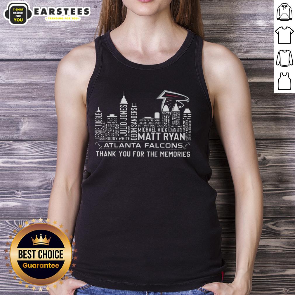 Awesome Atlanta Falcons Football Thank You For The Memories Name Player Skyline T-Shirt - Image 4
