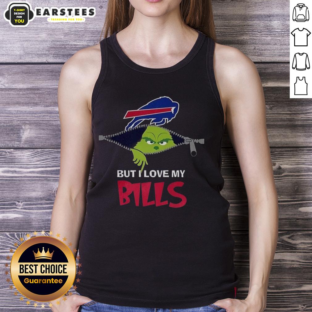 Awesome Grinch Zipper I Hate People But I Love My Buffalo Bills Football Christmas T-Shirt - Image 4