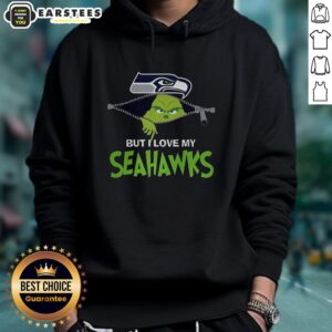 Alternative view of Awesome Grinch Zipper I Hate People But I Love My Seattle Seahawks Football Christmas T-Shirt