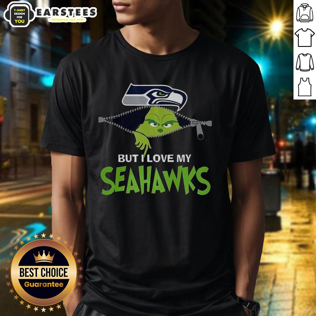 Awesome Grinch Zipper I Hate People But I Love My Seattle Seahawks Football Christmas T-Shirt