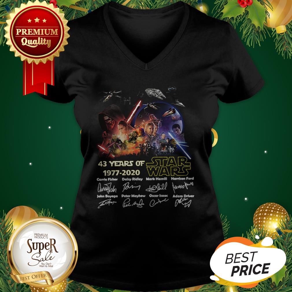 Official 43 Years Of Star Wars 1977 2020 Signature Shirt - Image 2