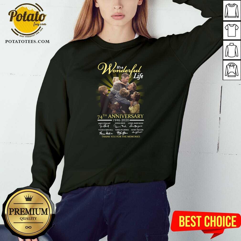 Official It’s A Wonderful Life 74th Anniversary 1946 2020 Thank You For The Memories Signatures Shirt - Image 4