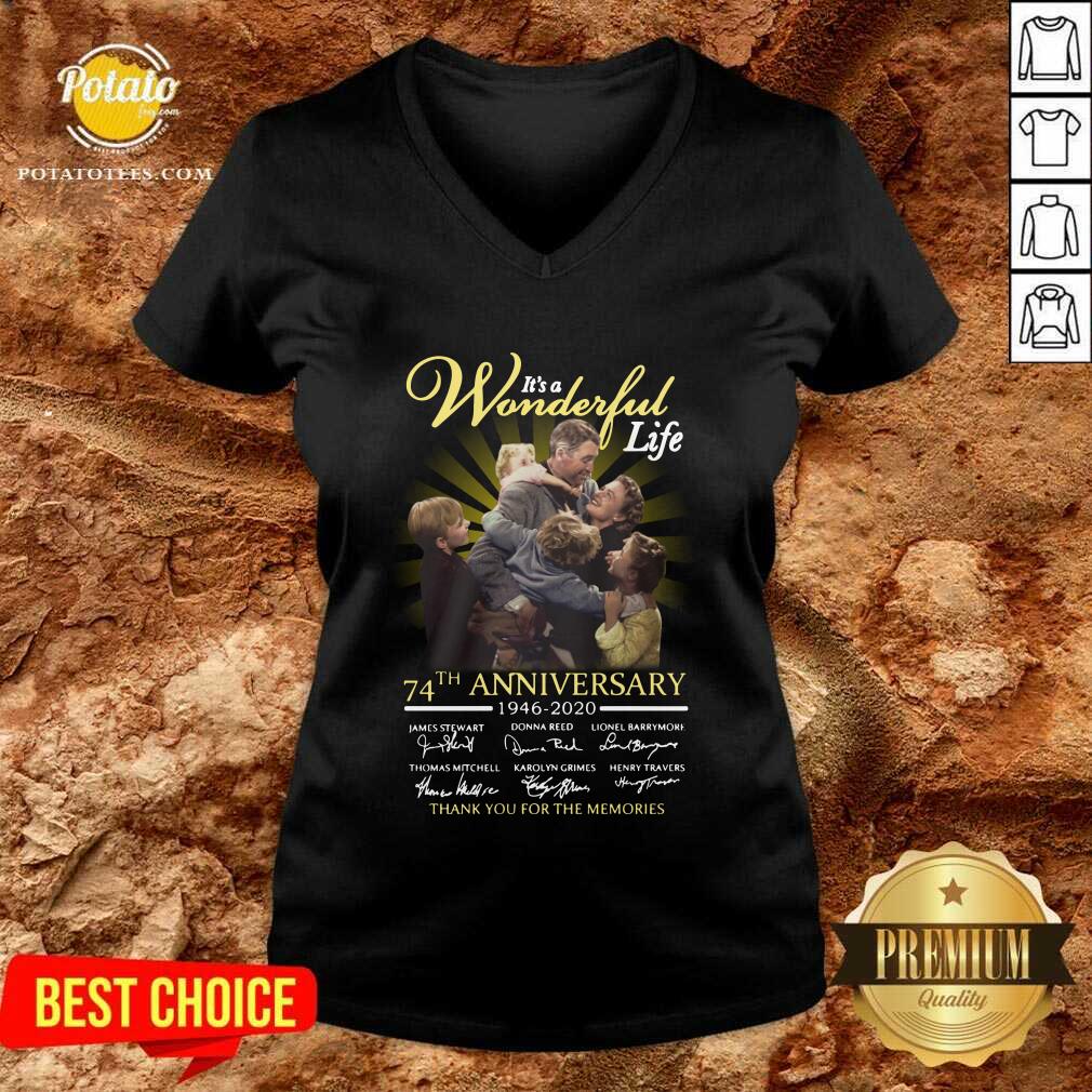 Official It’s A Wonderful Life 74th Anniversary 1946 2020 Thank You For The Memories Signatures Shirt - Image 2