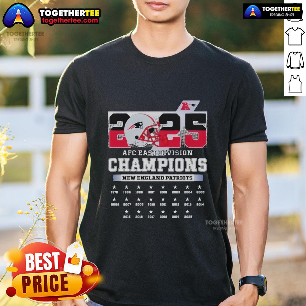 Nice 2025 AFC South Division Champions New England Patriots T-Shirt