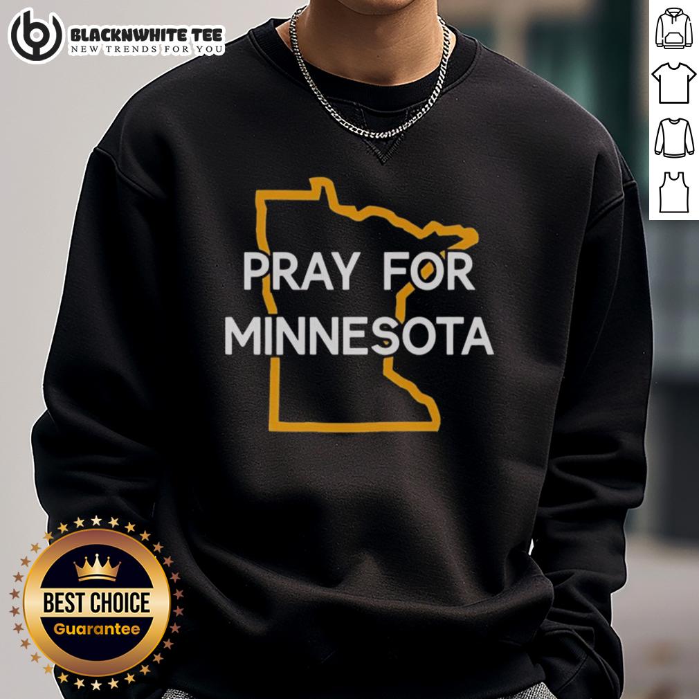 Top Pray For Minnesota State Outline T-Shirt - Image 5