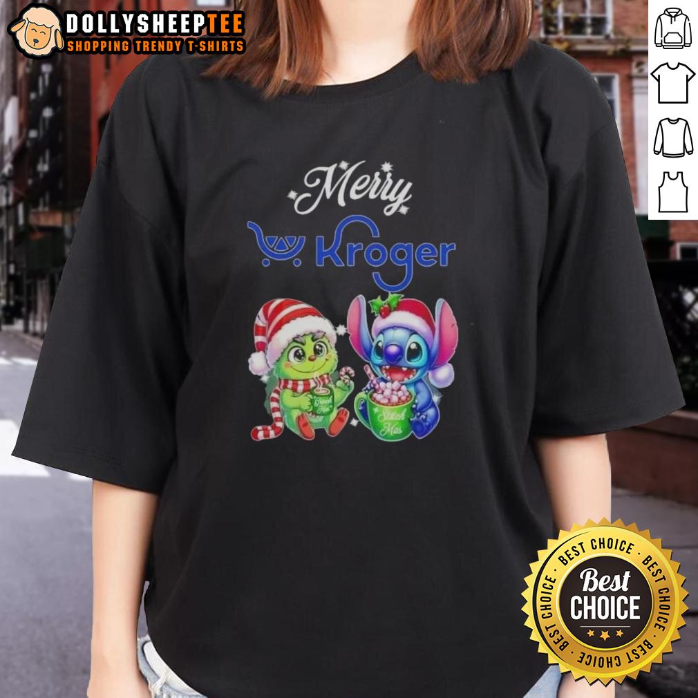 Original Grinch And Stitch X Kroger Merry Christmas T-Shirt - Image 3