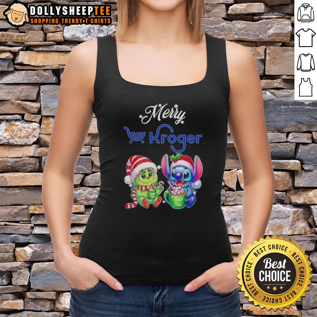 Original Grinch And Stitch X Kroger Merry Christmas T-Shirt - Image 4