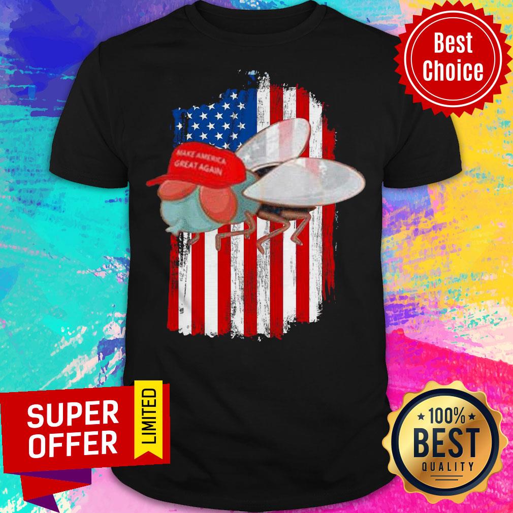 Funny American Flag Make America Great Again FLies Shirt