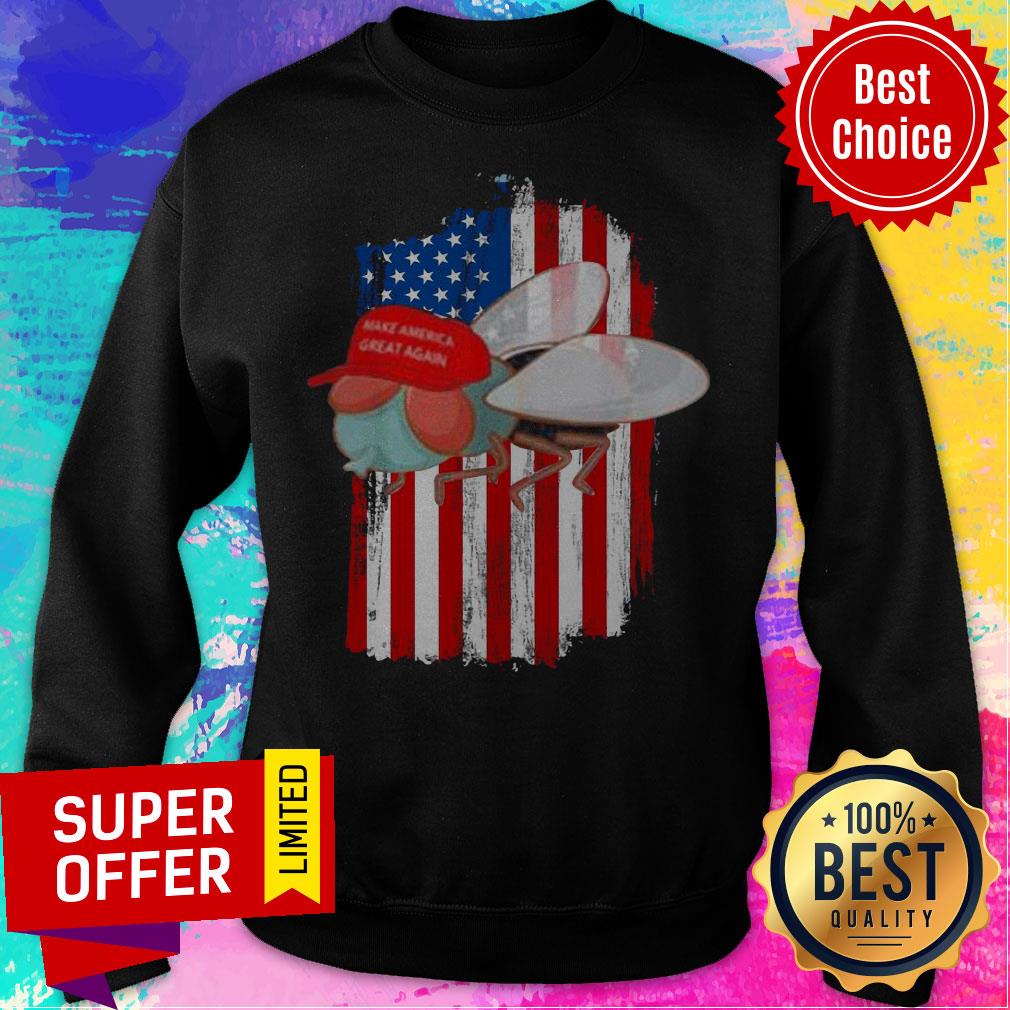 Funny American Flag Make America Great Again FLies Shirt - Image 5
