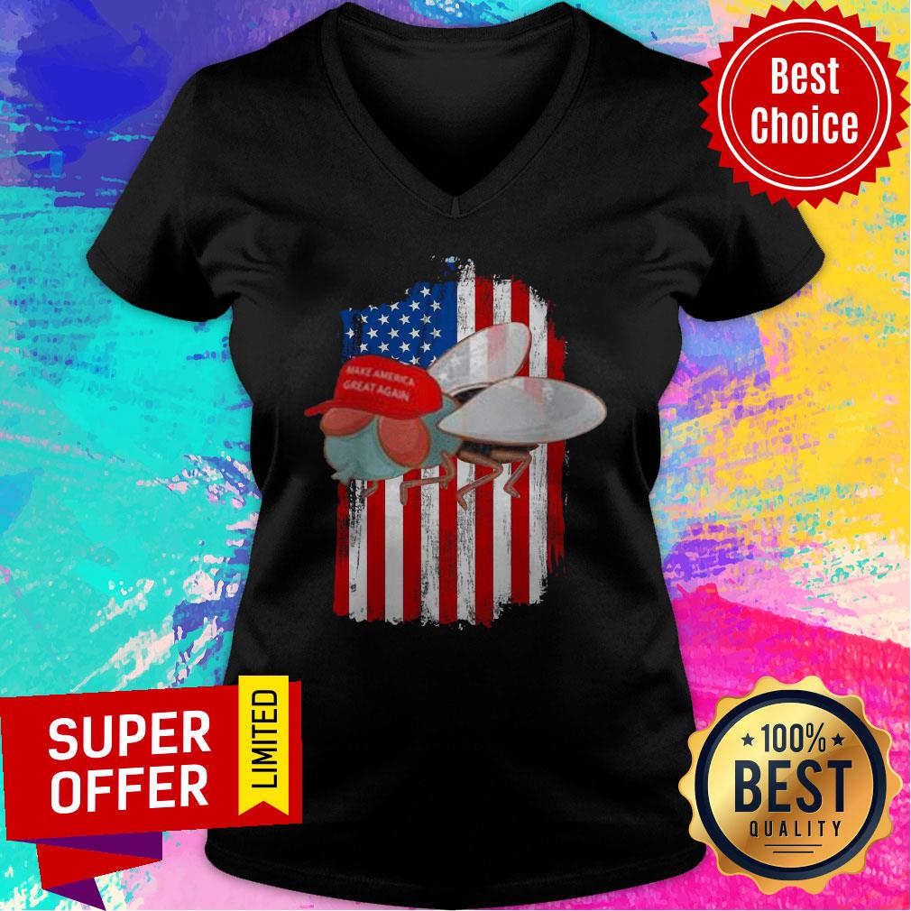 Funny American Flag Make America Great Again FLies Shirt - Image 3