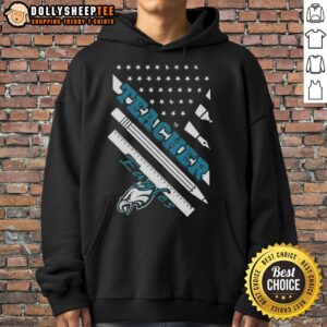 Alternative view of Hot Philadelphia Eagles Football X Teacher American Flag T-Shirt