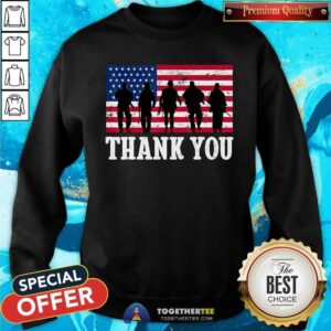 Alternative view of Happy 4th Of July Thank You American Flag Shirt