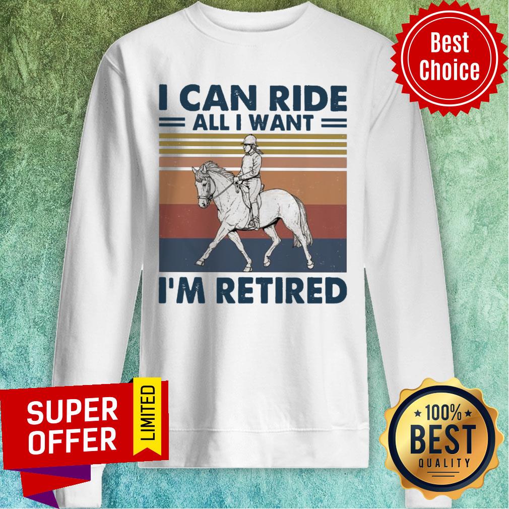 I Can Ride All I Want I’m Retired Vintage Shirt - Image 4